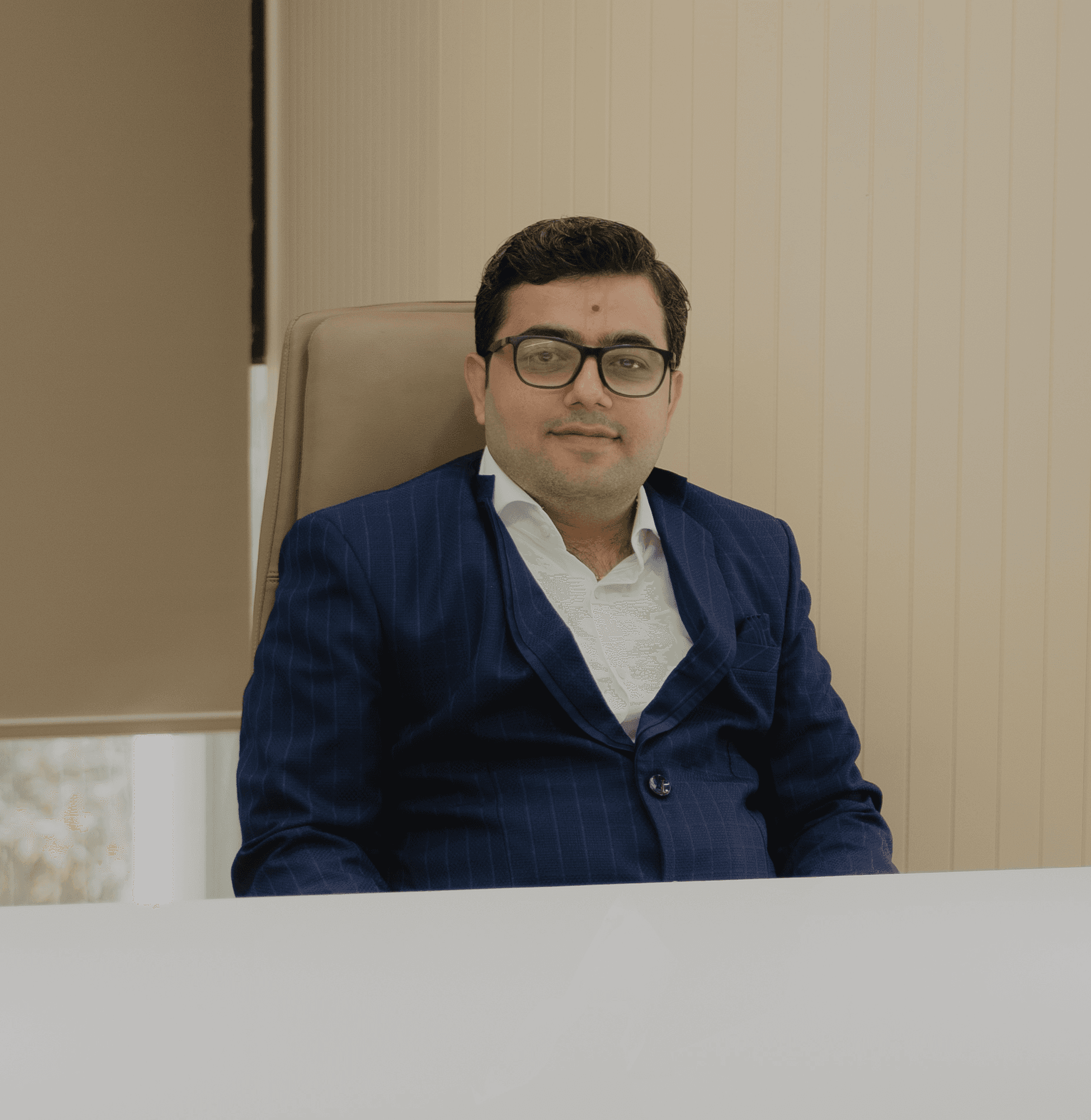 CA Mitul Pujara at his office desk